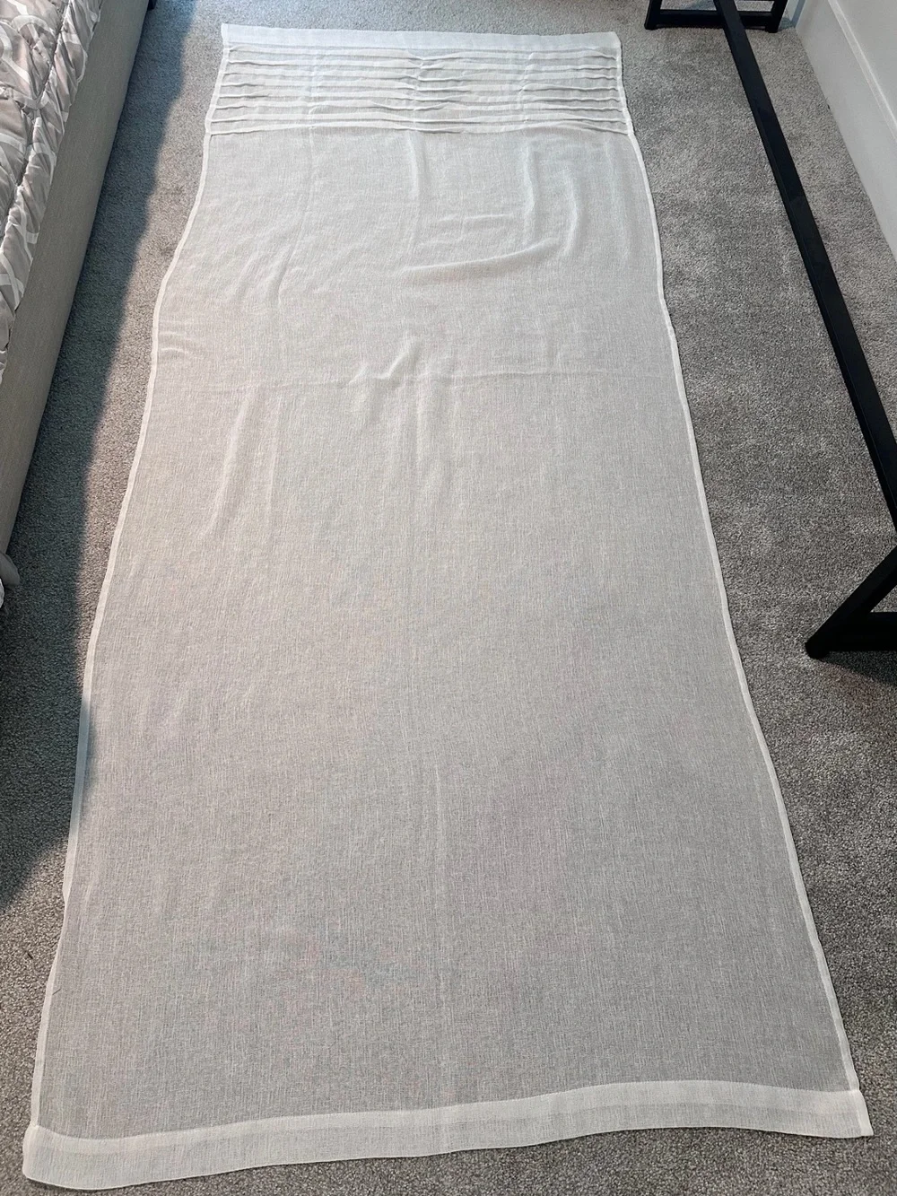White Sheer Pleated Textured 4 Panels Curtains